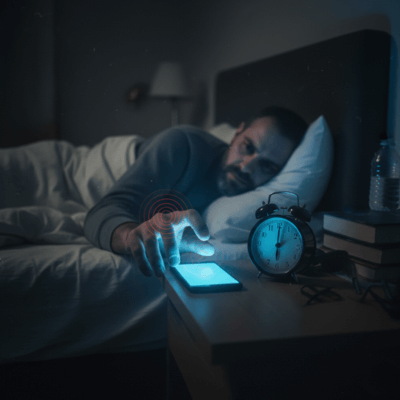 تأثير الضوء الأزرق للهاتف على جودة النوم. كيف يسرق الحرمان من النوم طاقتك وصحة دماغك.