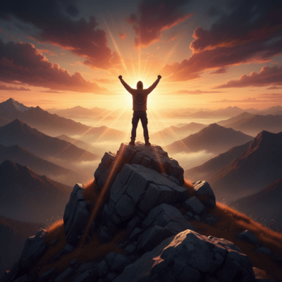 صورة رمزية تمثل تحقيق النجاح والتوازن في الحياة من خلال الالتزام بممارسة الرياضة.