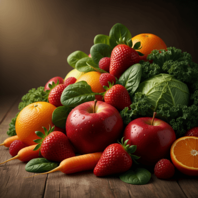 فواكه وخضروات طازجة وغنية بالفيتامينات ومضادات الأكسدة، تمثل حصن المناعة الطبيعي للأطفال.