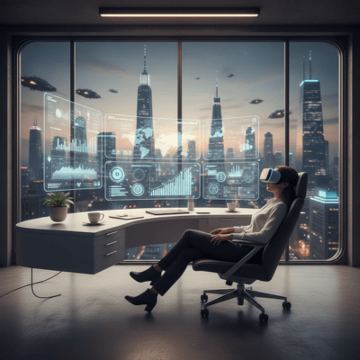 مهندس أوامر يتعاون مع ذكاء اصطناعي في استوديو إبداعي، تعبيرات إيجابية، صورة واقعية 4K