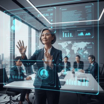 شراف بشري على قرارات توظيف الذكاء الاصطناعي، غرفة اجتماعات أخلاقية واقعية، 