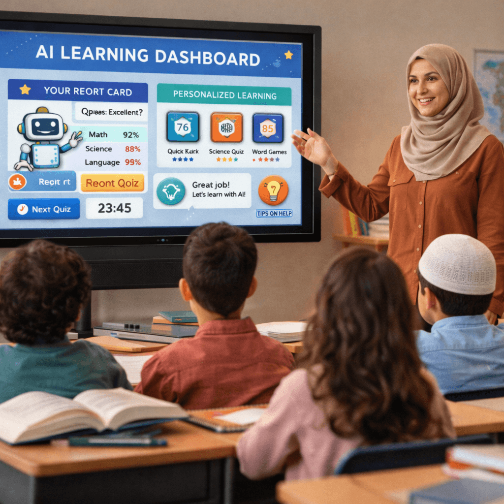 صورة رمزية تقارن بين طالب يغش عبر أداة ذكاء اصطناعي وطالب يذاكر بجد من الكتب، لتوضيح أثر التقنية على روح الاجتهاد