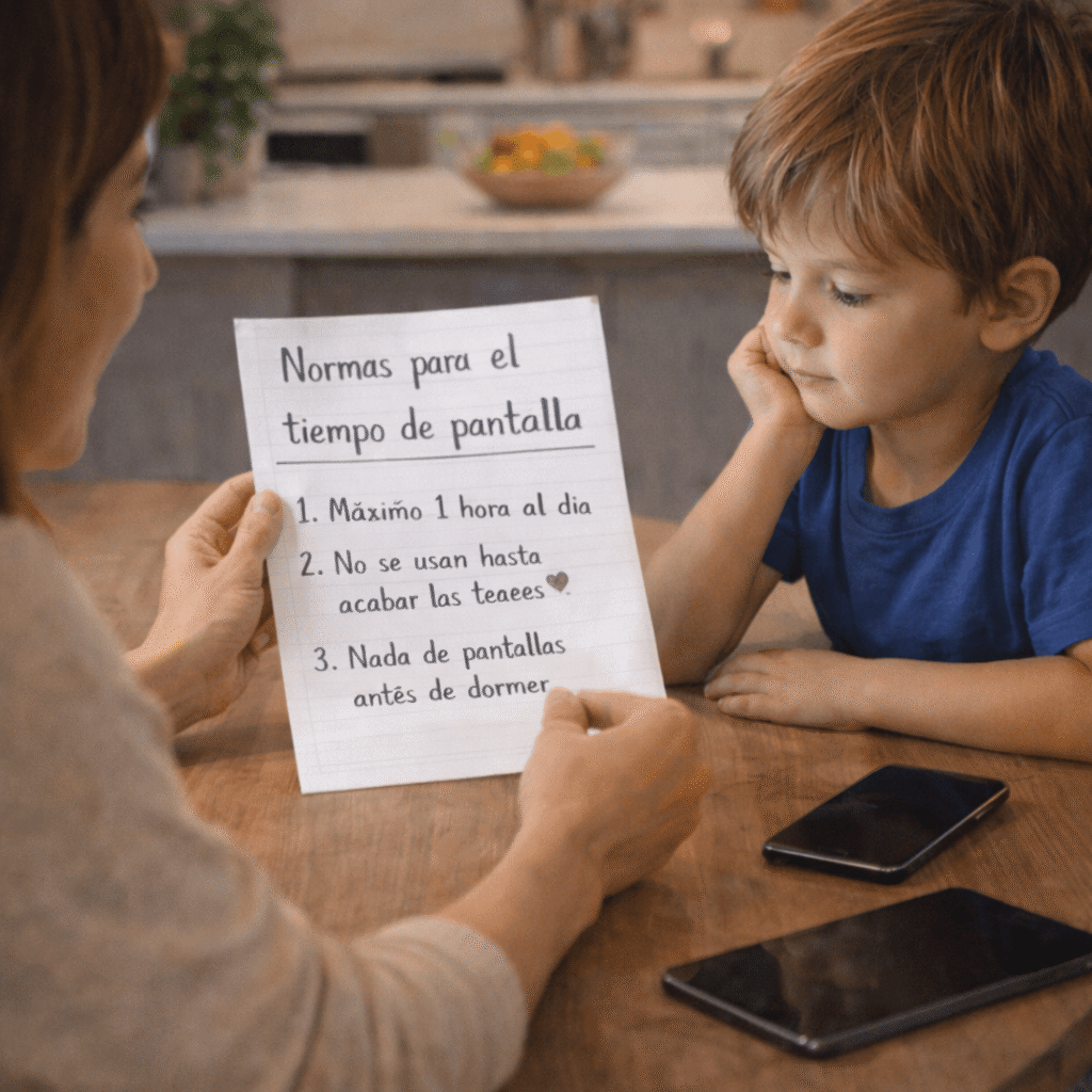 "صورة رمزية تقارن بين طفل يقضي وقته أمام الشاشة وطفل يلعب في الهواء الطلق، لإبراز فرق التأثير على صحته ونموه."


