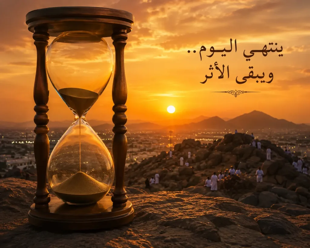 صورة ختامية ترمز لانقضاء يوم عرفة وبقاء أثره في القلوب.