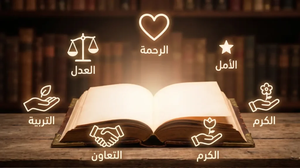 صورة رمزية تبين أن القصة القصيرة يمكن أن تحمل قيمًا عميقة في شكل بسيط وجميل.